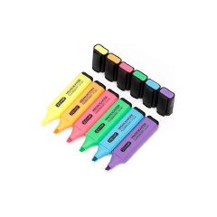Fluorescent Highlighter Pens 3 Pack Set – Bright Color Study & Office Markers for School Notes, Books, Journals & Office Work