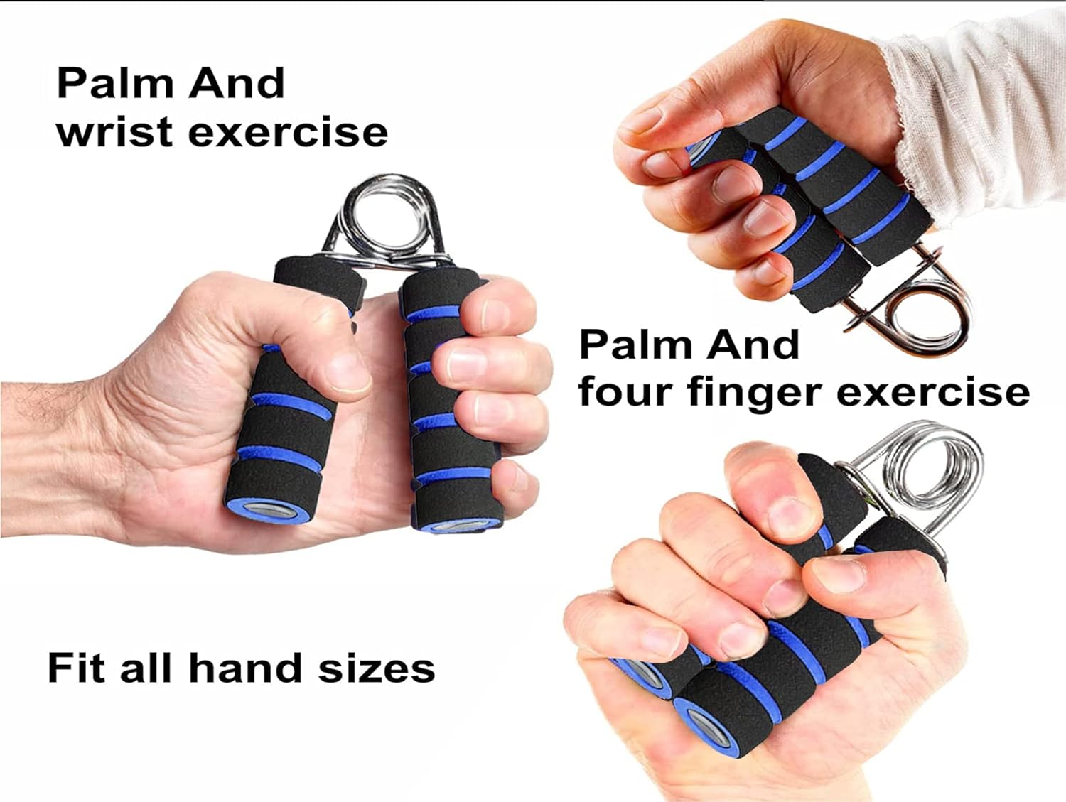 Generic Adjustable Hand Grip Strengthener Forearm Exerciser Training Set For Wrist Finger Grip Strength Fitness And Rehabilitation