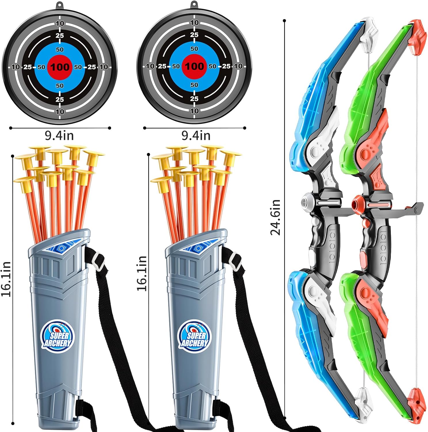 Kids Archer Fun Shooting Sport Bow And Arrow Toy Set With Target Indoor Outdoor Archery Training Game For Boys And Girls