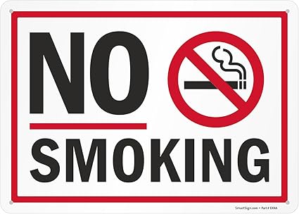 No Smoking Prohibition Symbol Sign Sticker – Safety Wall Sign for Office, Shop, Restaurant & Public Areas