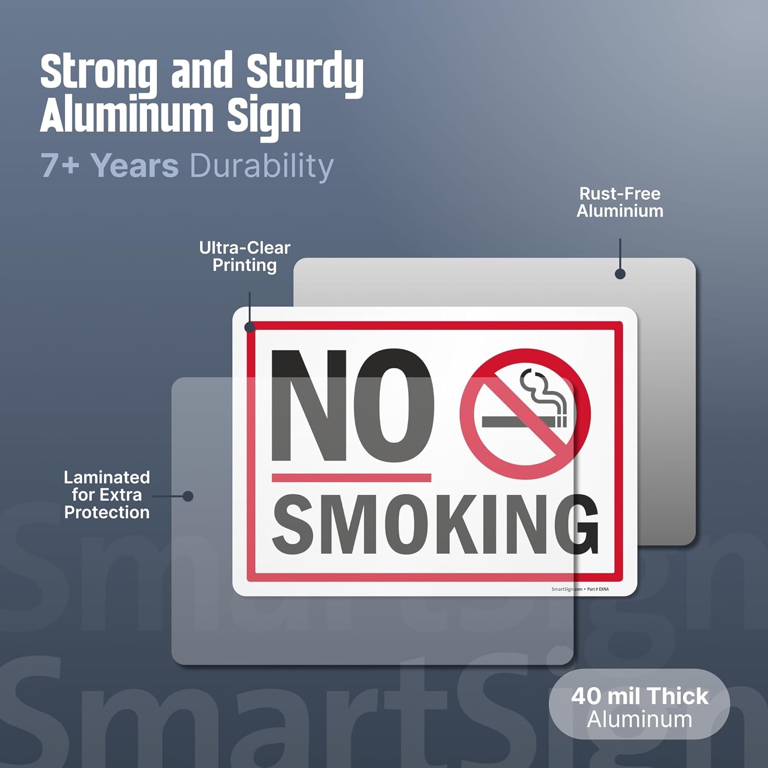 No Smoking Prohibition Symbol Sign Sticker – Safety Wall Sign for Office, Shop, Restaurant & Public Areas