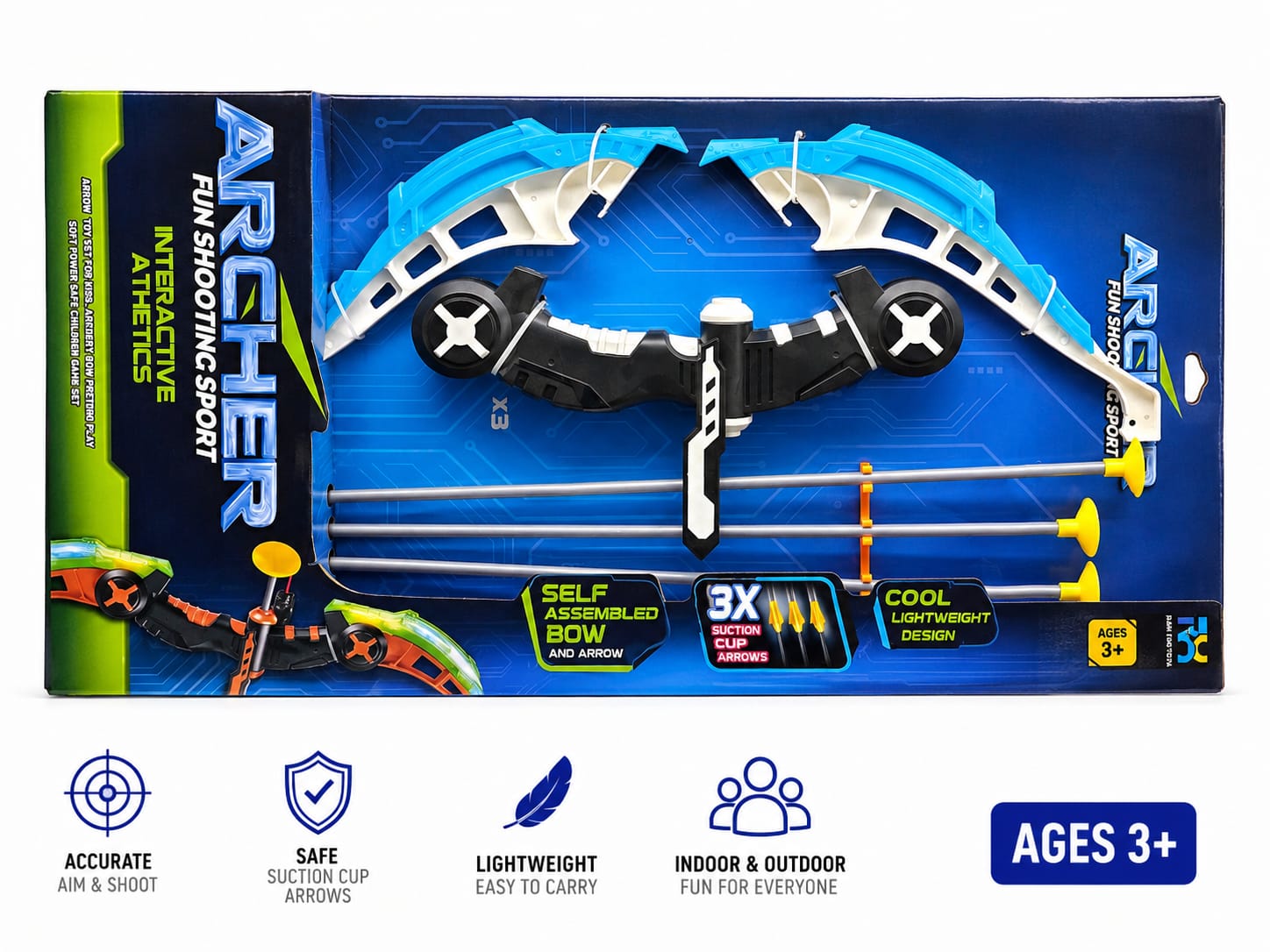 Kids Archer Fun Shooting Sport Bow And Arrow Toy Set Indoor Outdoor Archery Training Game For Boys And Girls