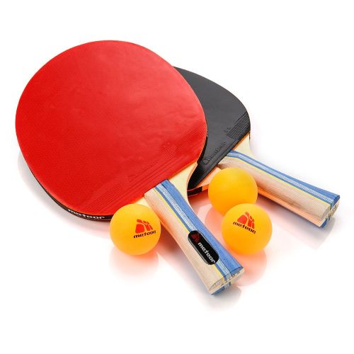Table Tennis Racket Set Portable Ping Pong Kit With 2 Rackets 3 Balls And Zippered Carry Case For Indoor Outdoor Sports Play