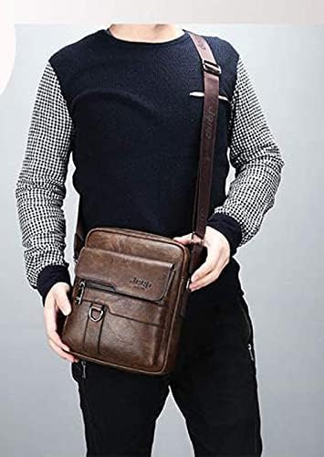 Jeep Dark Brown Leather Crossbody Shoulder Bag Business Messenger Bag For Men Travel Office Casual And Everyday Use