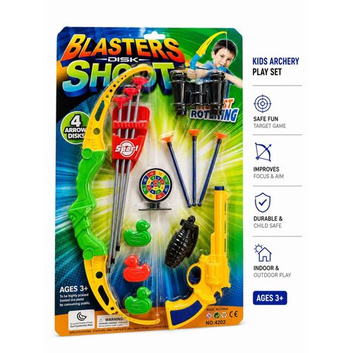 Kids Archery Play Set Bow Arrow Target Shooting Game Toy Set For Indoor Outdoor Sports Training And Fun Play