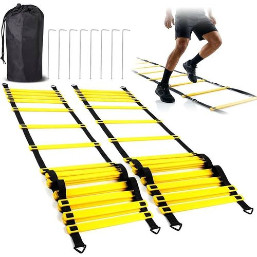 Adjustable Agility Speed Training Ladder Set With Carry Bag – Football Fitness Footwork & Coordination Exercise Equipment for Sports Training