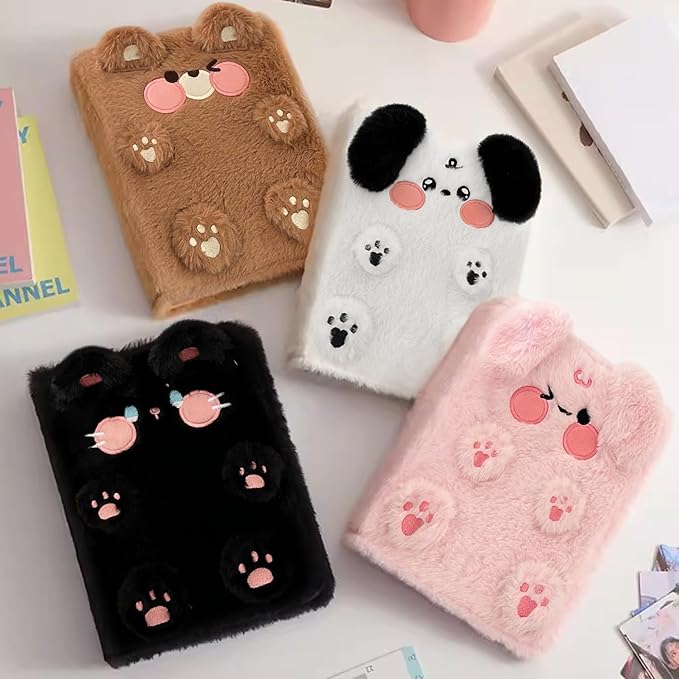 Ultra Soft Plush Fur Notebook With Cute 3D Cartoon Design For Journaling Note Taking School Office And Gift Use
