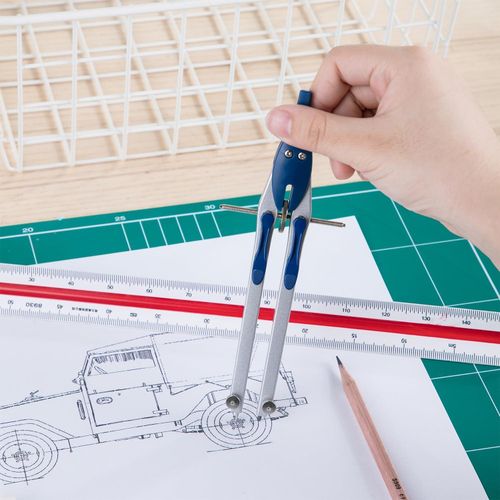 Metallic Geometric Compass – Precision Engineering Drawing Tool for Mathematics, Technical Drawing & Student Geometry Set
