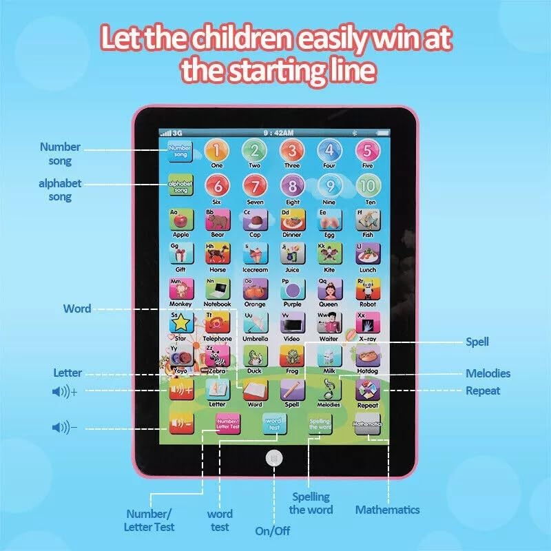 Kids Educational Learning Tablet Toy – Interactive English Study Machine for Children 3+ Years | Early Learning Alphabet & Words Educational Device