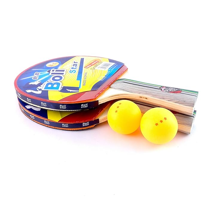 Table Tennis Racket Set Portable Ping Pong Kit With 2 Rackets 3 Balls And Zippered Carry Case For Indoor Outdoor Sports Play