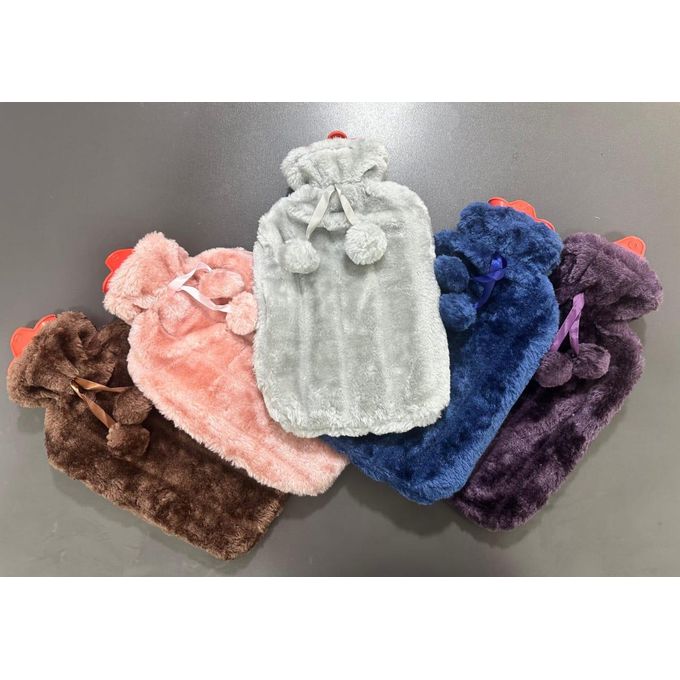 2L Velvet Hot Water Bottle Soft Plush Hot Water Bag for Pain Relief Warm Compress Cold Therapy and Winter Warmth