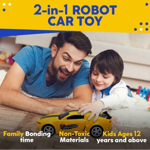 Transforming Robot Car Toy 2 in 1 Convertible Robot Vehicle Action Figure for Kids Boys and Girls