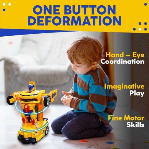 Transforming Robot Car Toy 2 in 1 Convertible Robot Vehicle Action Figure for Kids Boys and Girls