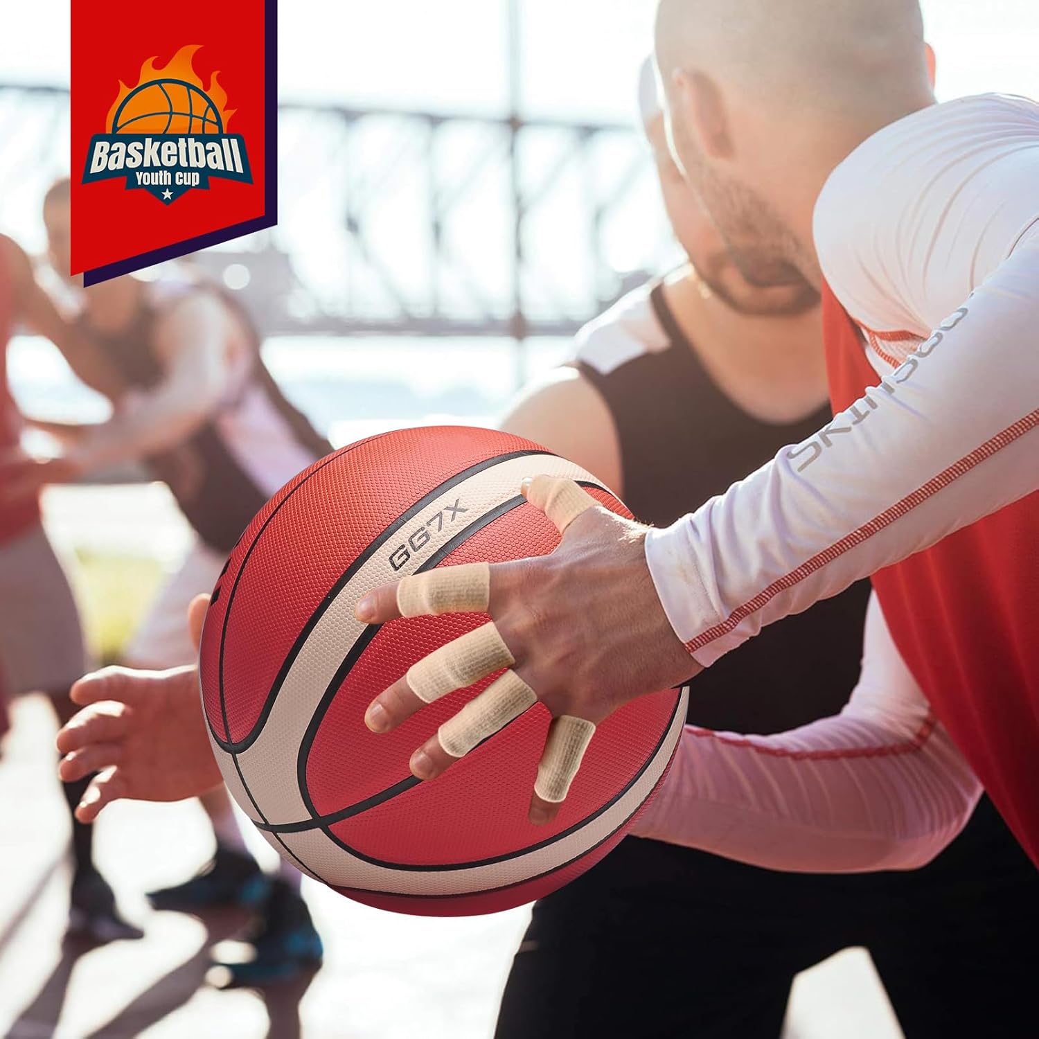 Molten GG7X Size 7 Basketball with Free Hand Pump FIBA Approved Premium Composite Leather Training & Match Ball