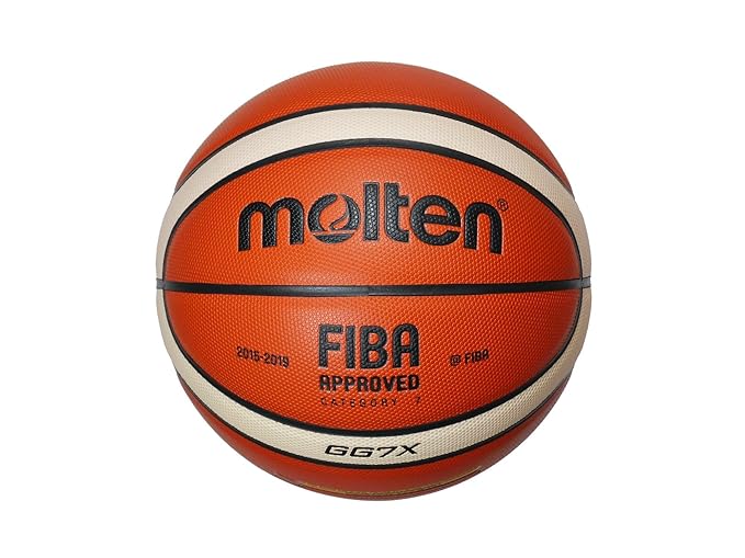 Molten GG7X Size 7 Basketball with Free Hand Pump FIBA Approved Premium Composite Leather Training & Match Ball