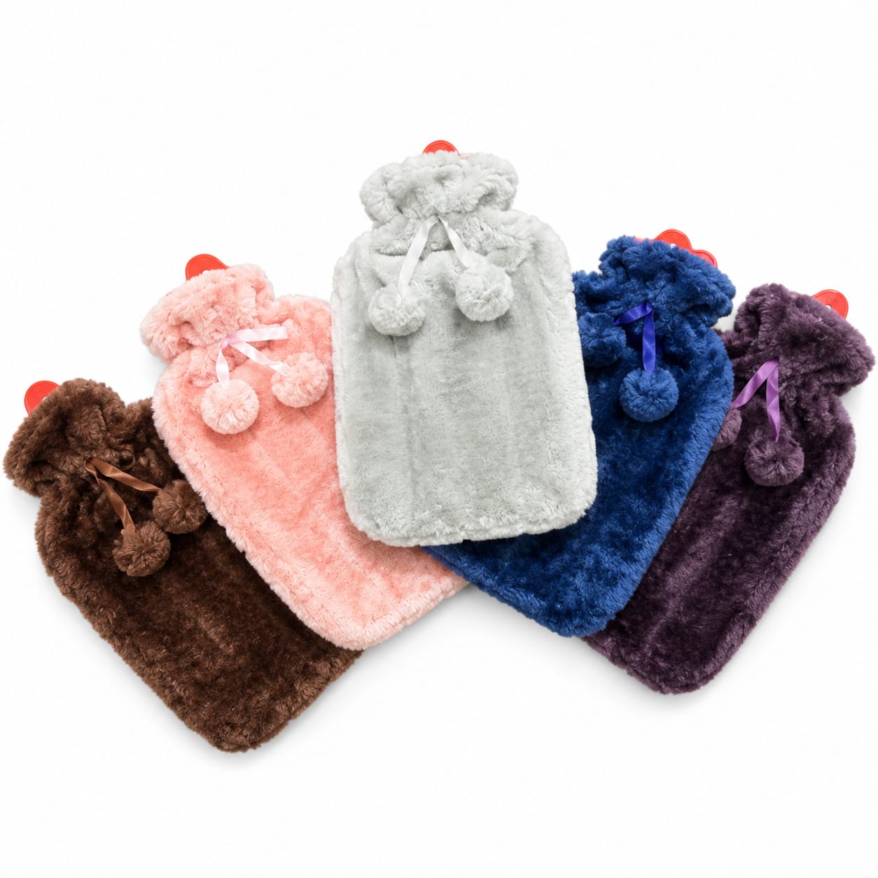 2L Velvet Hot Water Bottle Soft Plush Hot Water Bag for Pain Relief Warm Compress Cold Therapy and Winter Warmth