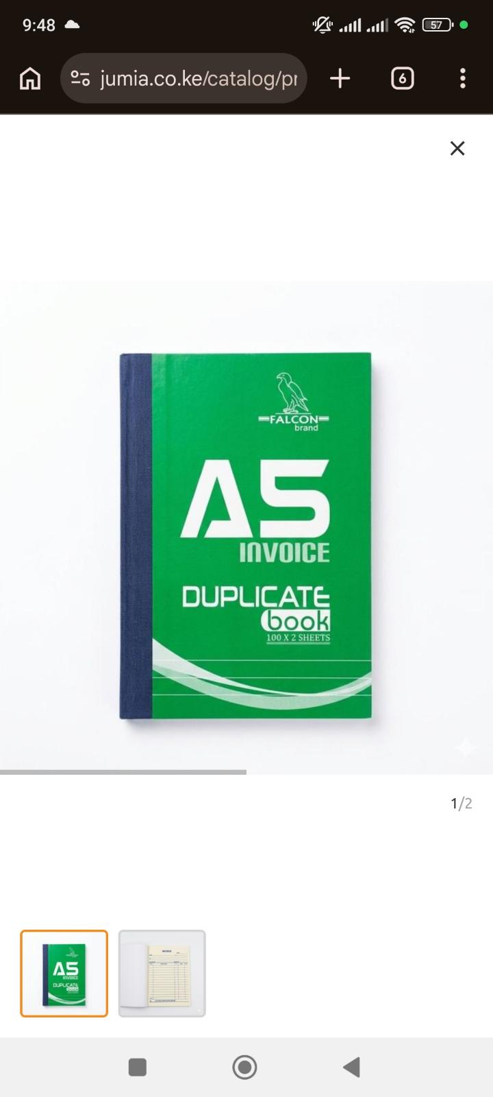 Falcon Duplicate Invoice Book -A5