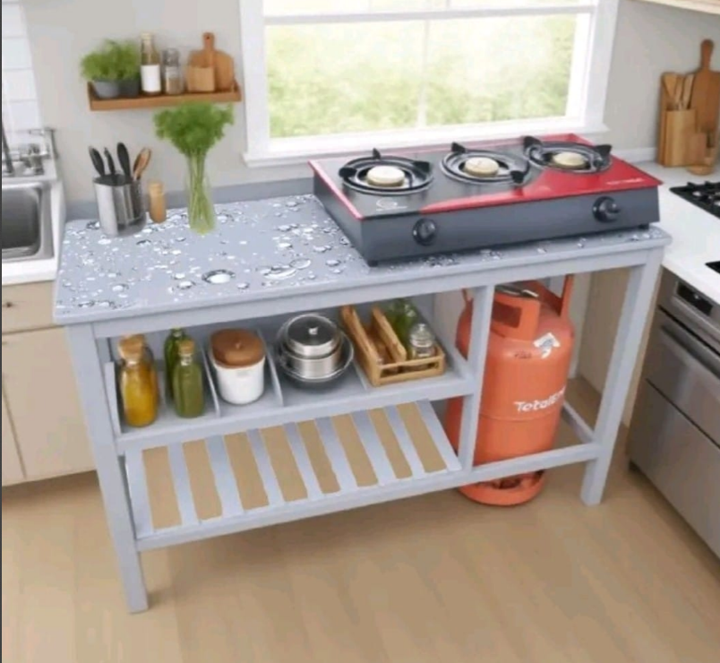 SMART DESIGN Modern strong and classic kitchen table,Wooden strong Kitchen table with racks. suitable for 6KGAND 13KGS cooking Meko.as picture