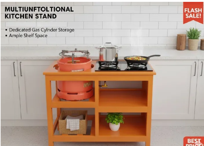 SMART DESIGN Modern strong and classic kitchen table,Wooden strong Kitchen table with racks. suitable for 6KGAND 13KGS cooking Meko.as picture