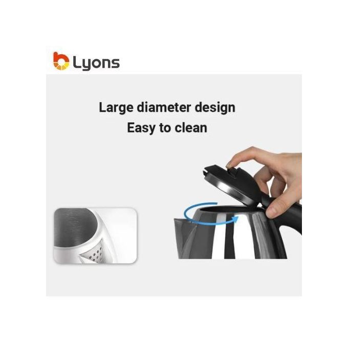 Lyons FK-0326 2.2L Stainless Steel Electric Kettle - 1500W
