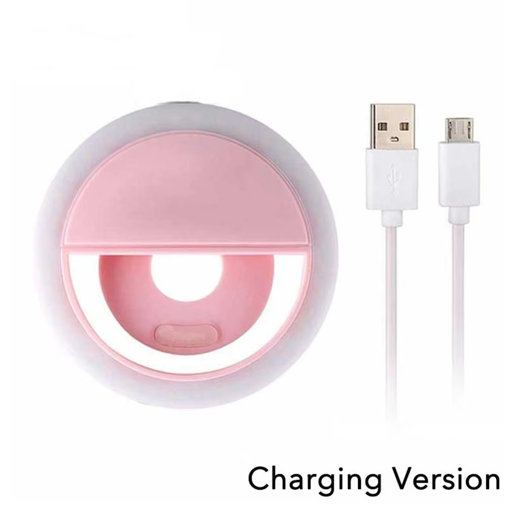 USB Charging LED Selfie Ring Light Portable Fill Light Universal Phone Ring Lamp for Live Streaming Makeup Video Shooting Vlog