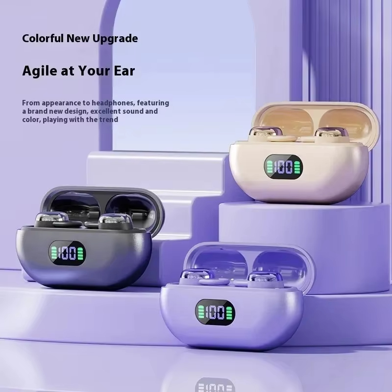 Bluetooth 5.4 Wireless Sleeping Ear Clip Earphones ENC Noise Reduction Ultra-Light Design with Stereo Sound Quality
