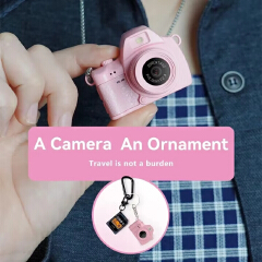 S161 2K HD Mini Digital Camera 1.47" Screen with LED Fill Light Cute Portable Vlog Camera with Multi Filters for Students