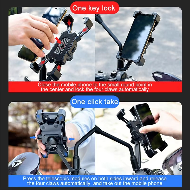 Bicycle Phone Holder Motorcycle Adjustable Stand 360° Rotatable GPS Mobile Phone Clip Bikes Sports Accesories For iPhone Xiaomi