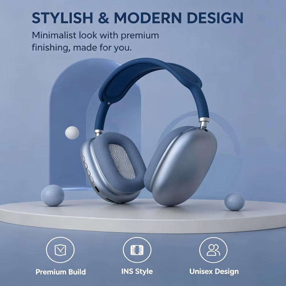 P9 Wireless Bluetooth Headphones Over-Ear HiFi Stereo Sound Foldable Sports Headset Noise Reduction Universal for iOS Android