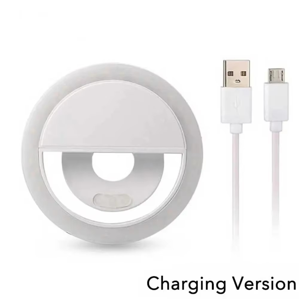 USB Charging LED Selfie Ring Light Portable Fill Light Universal Phone Ring Lamp for Live Streaming Makeup Video Shooting Vlog