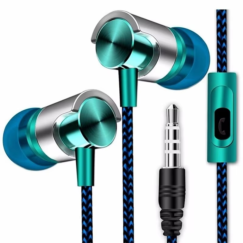 3.5mm Wired Earphones With Mic Metal Bass Earbud Design Handsfree Calls And Music Commuting Music Call Gear Phone Accessories