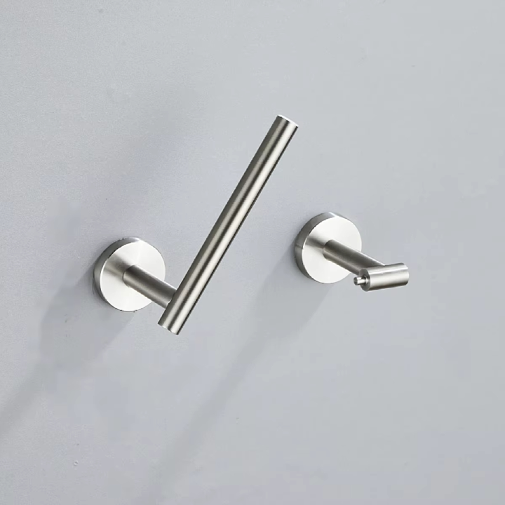 304 Stainless Steel Roll Paper Holder 360 ° Rotatable Toilet Paper Holder Bathroom Storage Wall-Mounted Tissue Holder