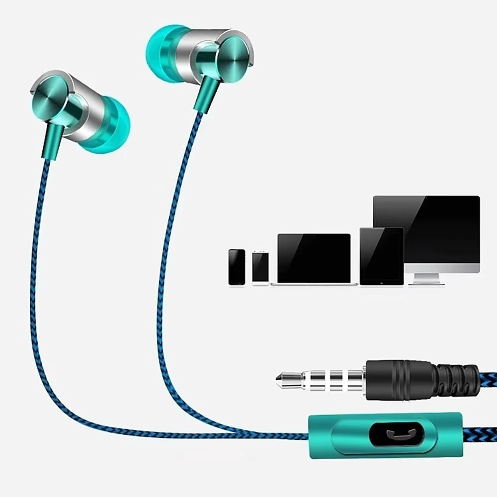 3.5mm Wired Earphones With Mic Metal Bass Earbud Design Handsfree Calls And Music Commuting Music Call Gear Phone Accessories