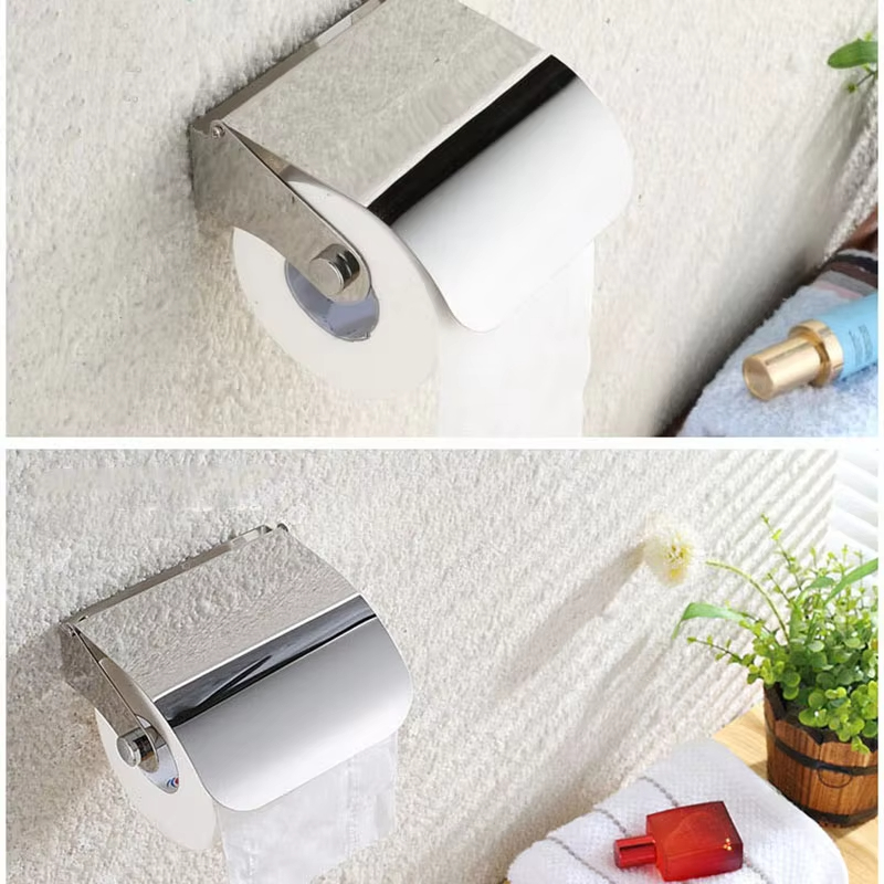 Toilet Paper Roll Holder with Curve Cover Stainless Steel Wall Mounted with Curve Cover Stainless Steel Wall Mounted Bathroom