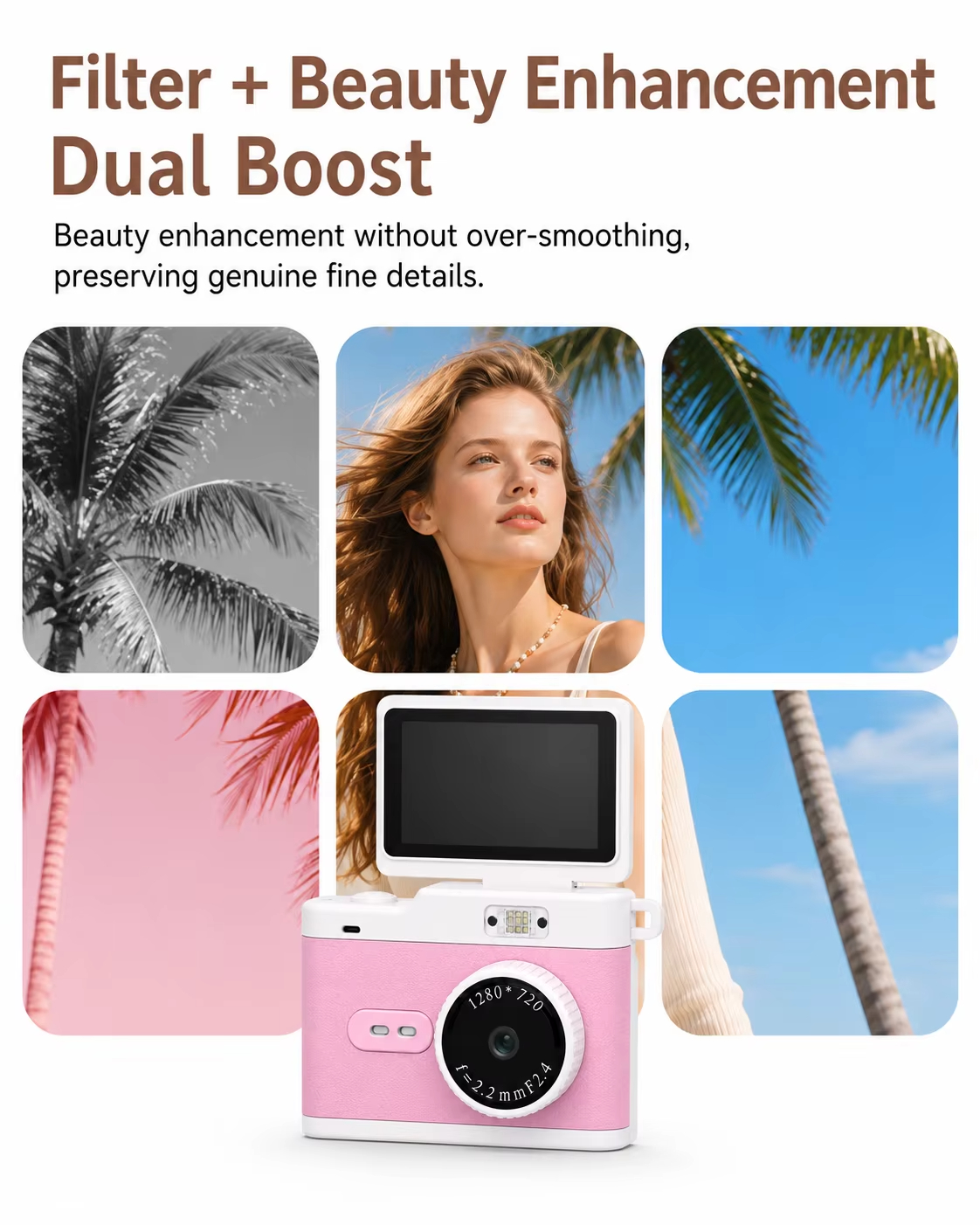 Vintage Mini Digital Camera, Portable Keychain Thumb Camera With Photo And Video, Retro Pocket Camera For Kids And Students
