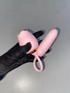 2-in-1 Rose Vibrator with Clitoral Suction & G-Spot Stimulator | Rechargeable Waterproof Adult Massager for Women