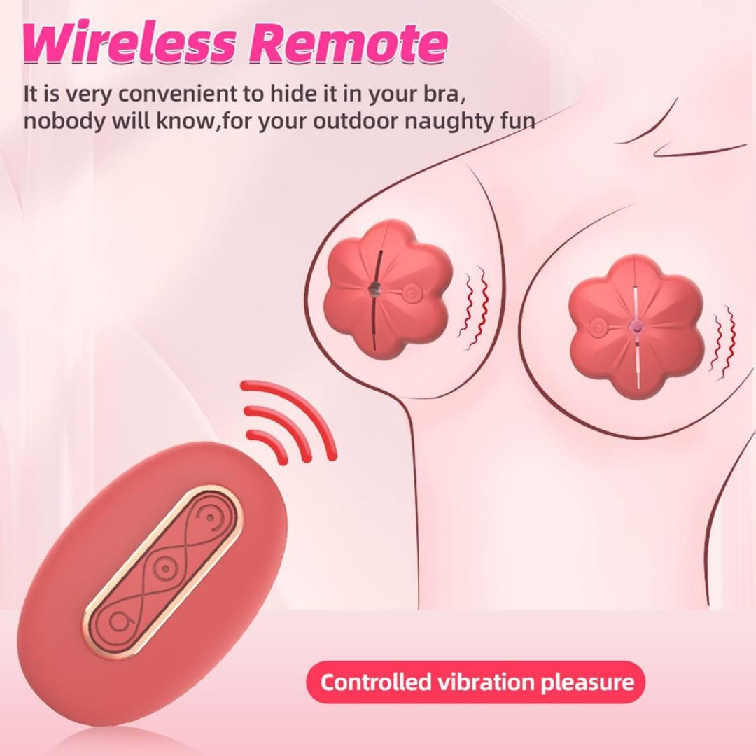 Wireless Remote Control Nipple Vibrators – Rechargeable Silicone Breast Stimulator with Multiple Vibration Modes