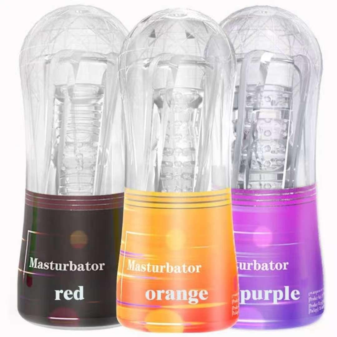 Reusable Transparent Male Masturbator Cup – Soft TPE Pocket Sleeve with Textured Inner Design – Portable Adult Toy