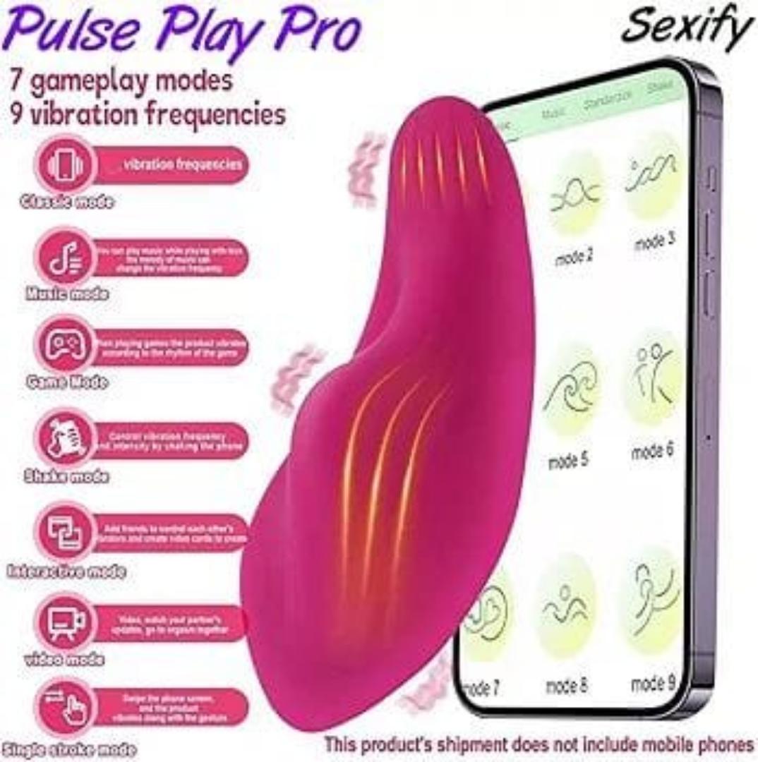Pulse Play Pro App-Controlled Wearable Vibrator – 9 Vibration Frequencies, 7 Interactive Modes, USB Rechargeable