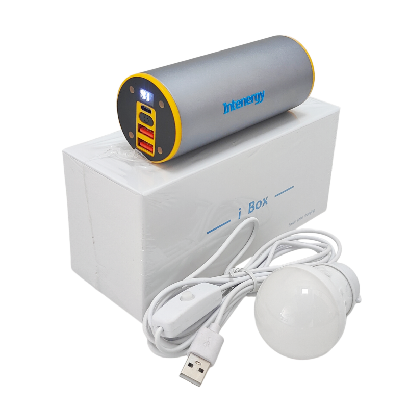 iBox-DC100 32000mAh Portable Power Station, LED Light + 3W Bulb Included, Fast Solar Charging, Mini Off-Grid Power for Camping Emergency