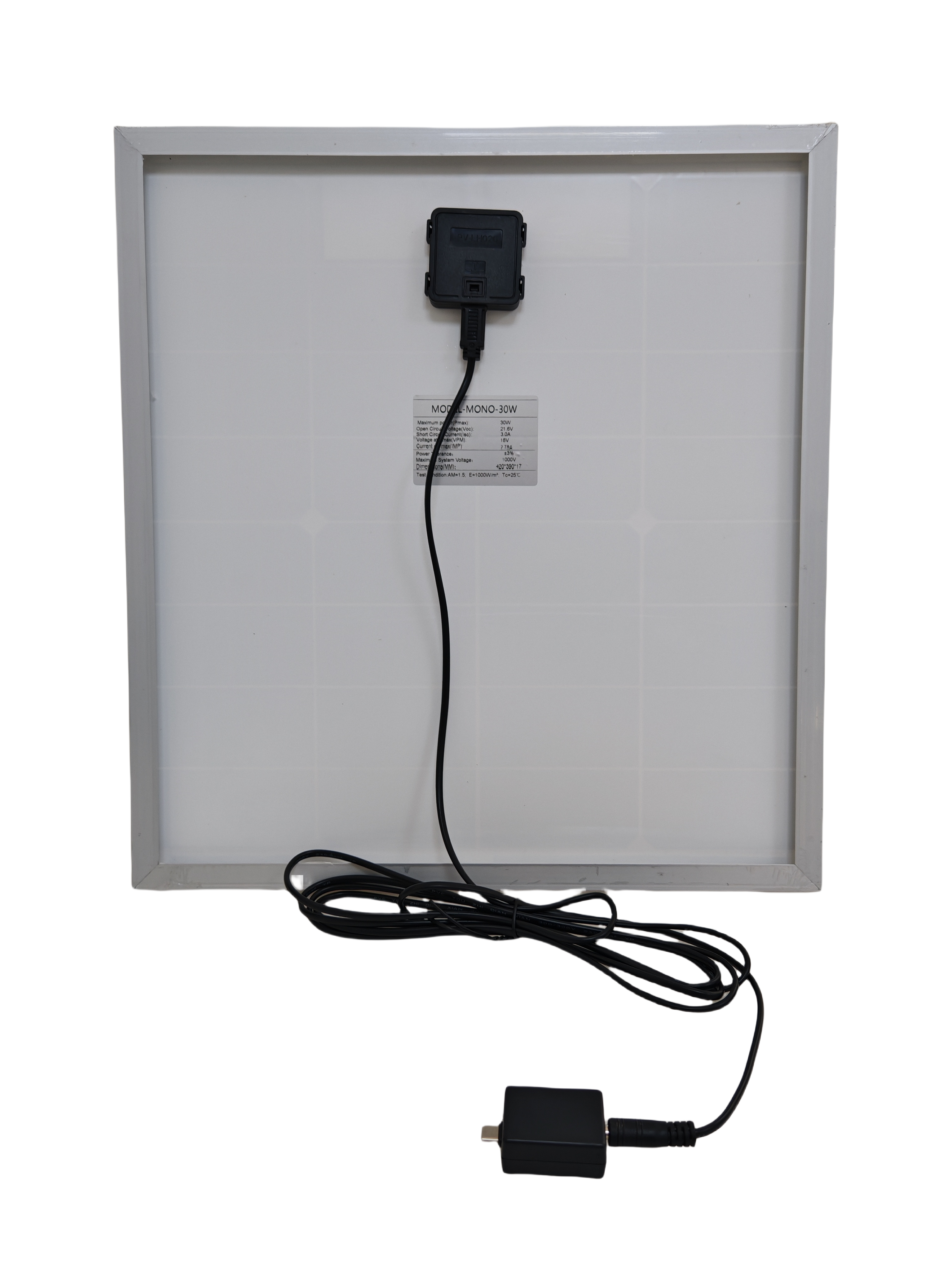 30W Solar Panel for iBox-DC100 Portable Power Station, TOPCon Cell, 5m DC5521 Cable, Multi-Adapter, Simultaneous Charge Station & Phone, Plug & Play