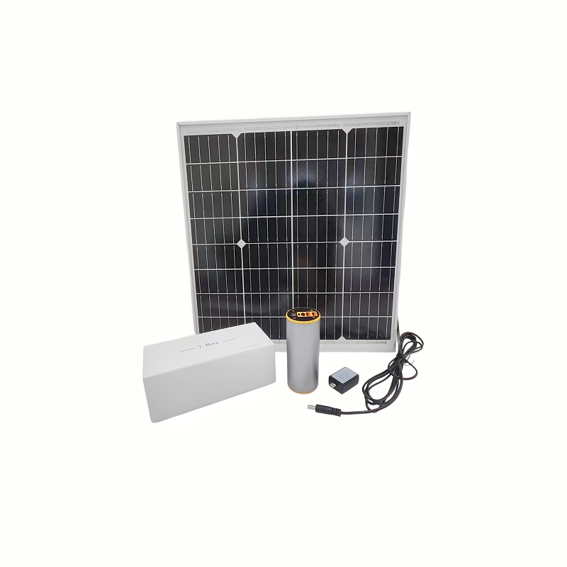 iBox-DC100 32000mAh Portable Power Station, LED Light + 3W Bulb Included, Fast Solar Charging, Mini Off-Grid Power for Camping Emergency