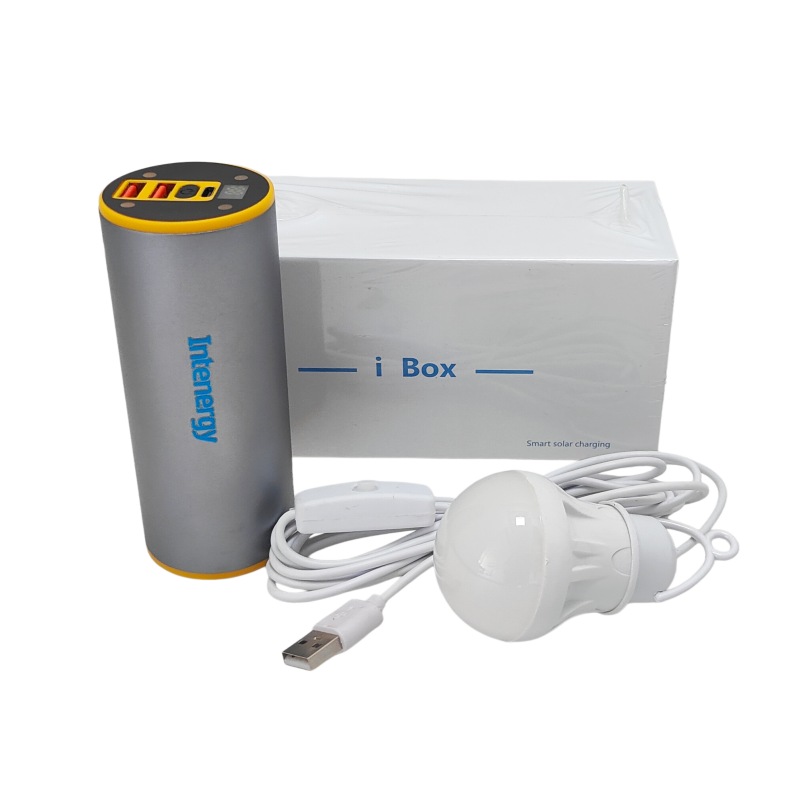 iBox-DC100 32000mAh Portable Power Station, LED Light + 3W Bulb Included, Fast Solar Charging, Mini Off-Grid Power for Camping Emergency