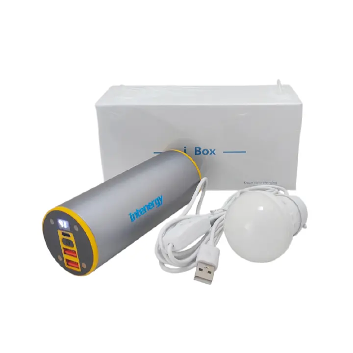 iBox-DC100 32000mAh Portable Power Station, LED Light + 3W Bulb Included, Fast Solar Charging, Mini Off-Grid Power for Camping Emergency