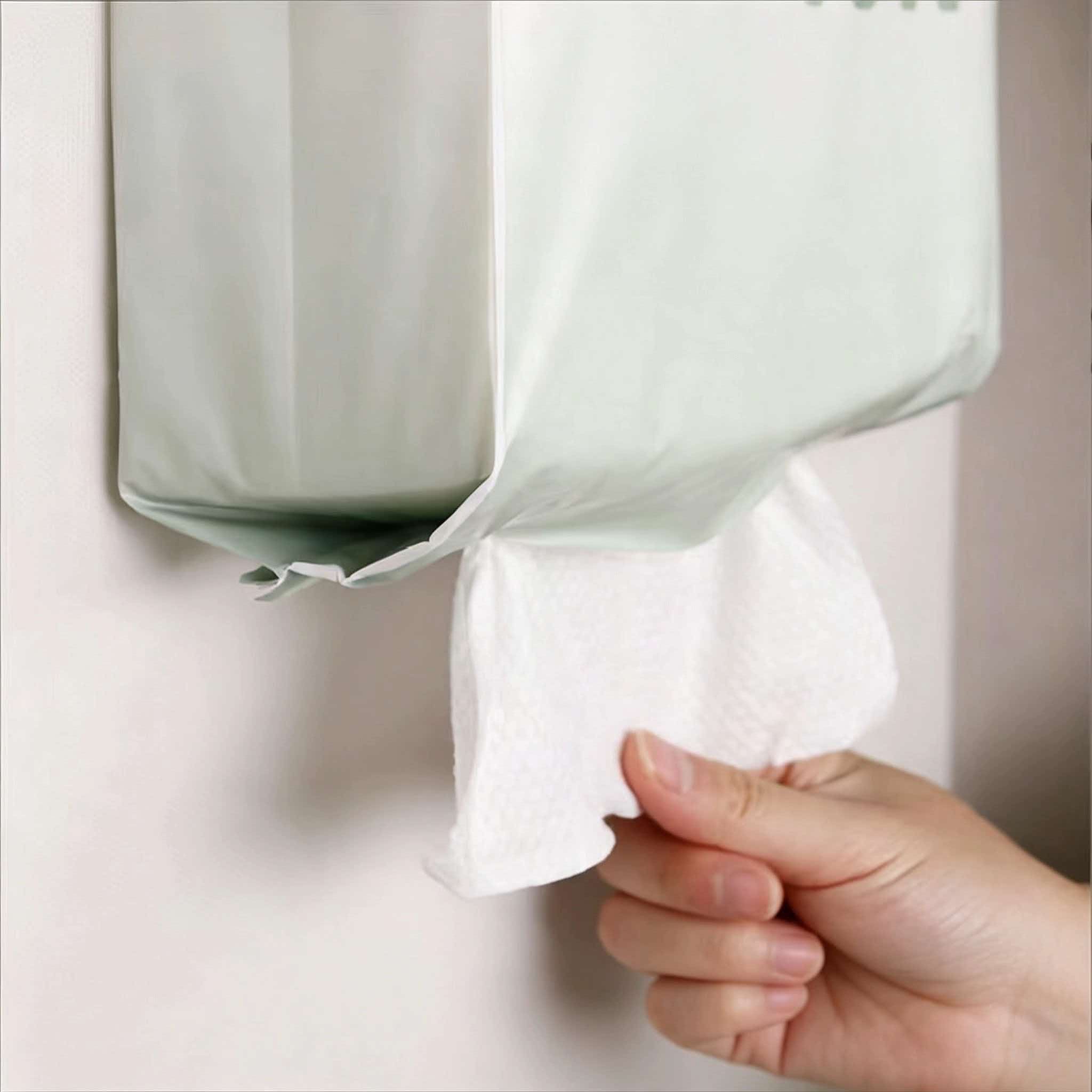 Hanging Disposable Cotton Face Towels, Large Family Pack, Bottom Dispensing Facial Cleansing Cloths, Wall Mount Soft Cotton Towels for Beauty Salon