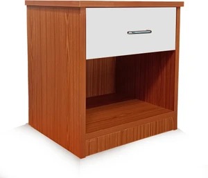 Godrej Interio Grove Brown & White Bedside Table – Modern Wooden Nightstand for Bedroom Storage