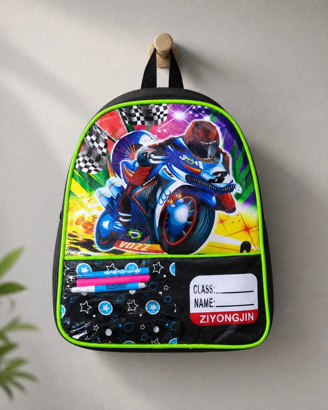 BACK TO SCHOOL Cartoon Themed Kids Racing Car School Backpack with Front Pocket, Colorful Lightweight Book Bag for Preschool, PP1 - PP2
