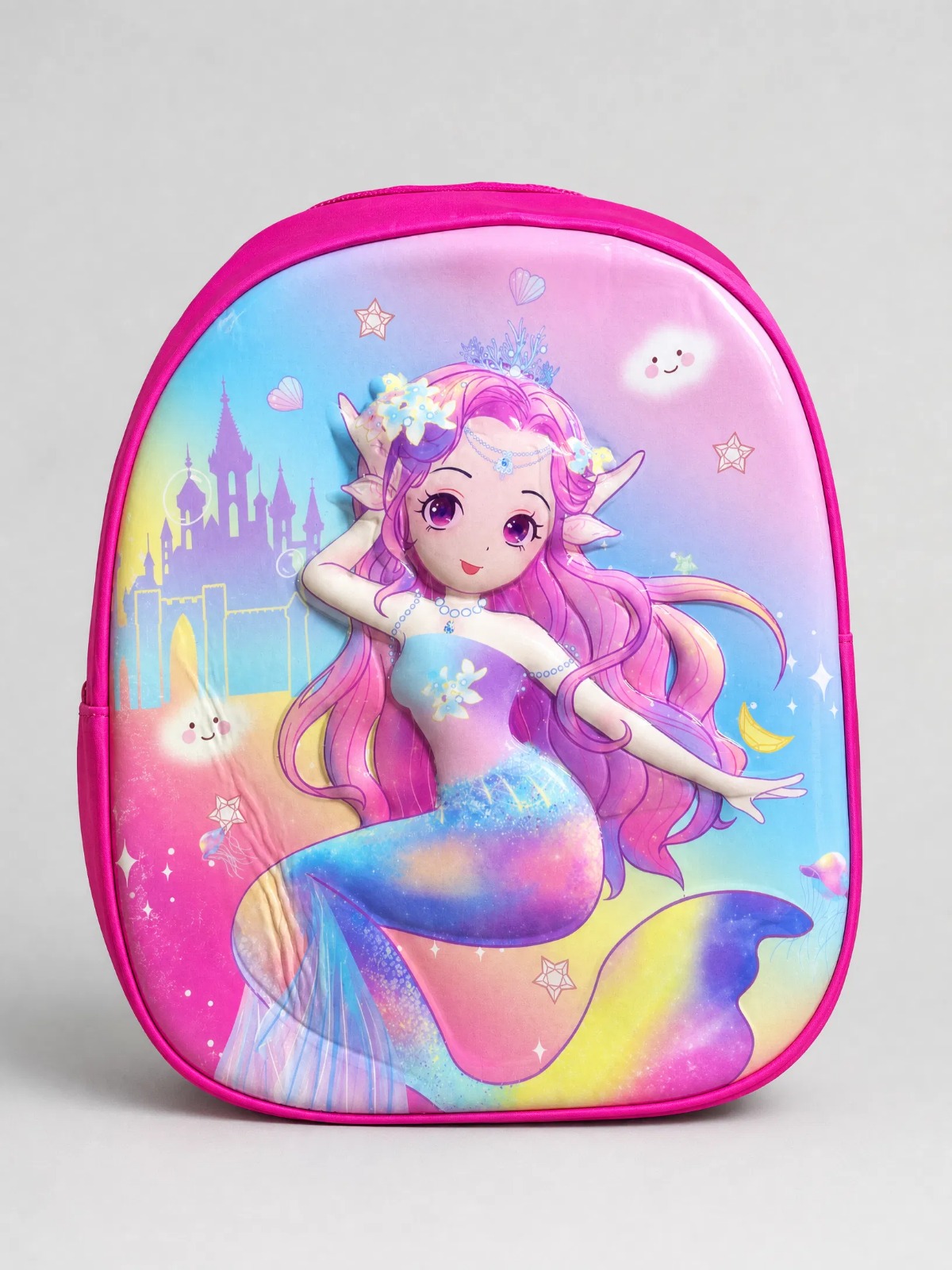 BACK TO SCHOOL Cartoon Themed Girls Mermaid School Backpack, Colorful Fantasy Princess Lightweight Book Bag for Preschool, PP1 - PP2