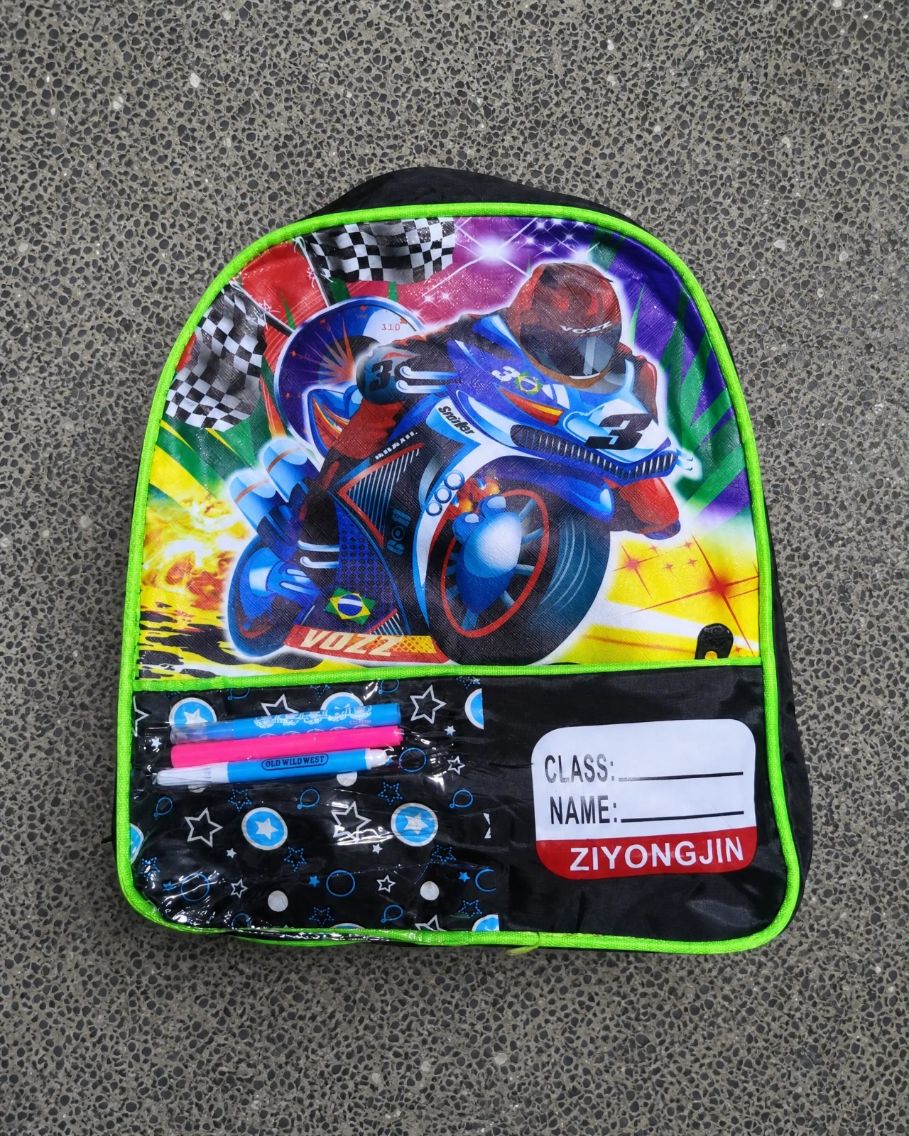 BACK TO SCHOOL Cartoon Themed Kids Racing Car School Backpack with Front Pocket, Colorful Lightweight Book Bag for Preschool, PP1 - PP2