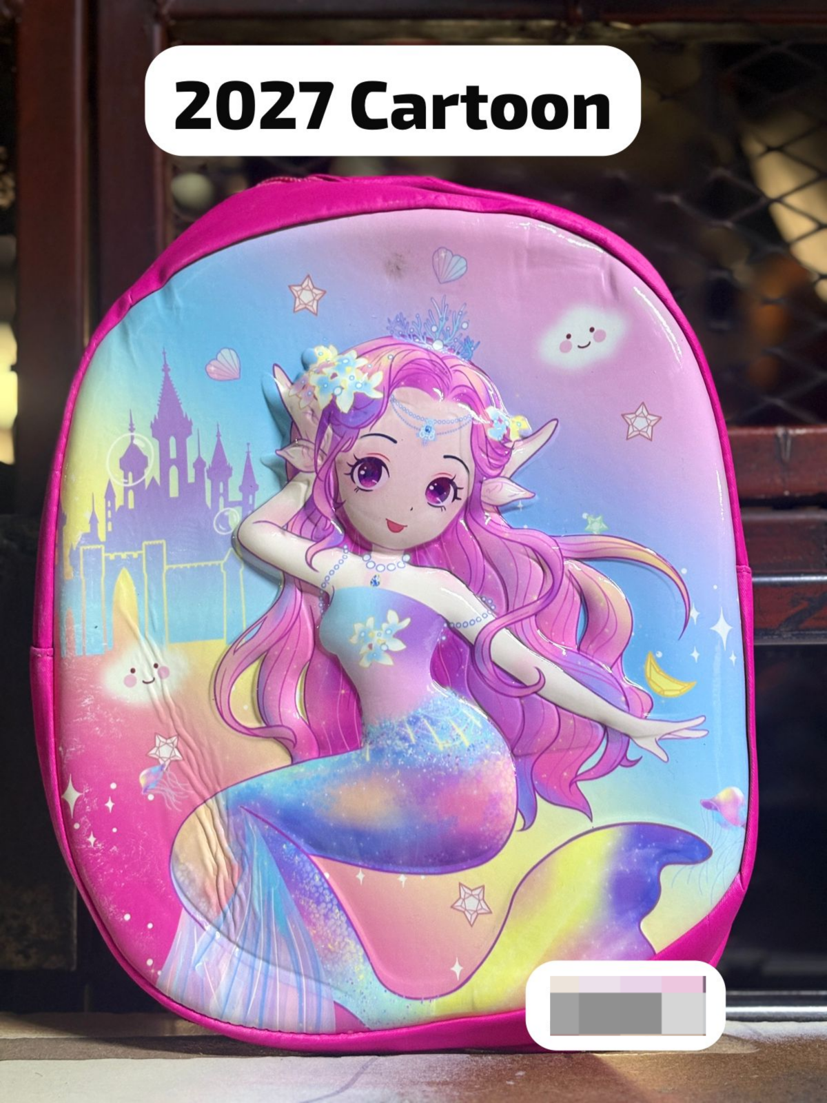 BACK TO SCHOOL Cartoon Themed Girls Mermaid School Backpack, Colorful Fantasy Princess Lightweight Book Bag for Preschool, PP1 - PP2